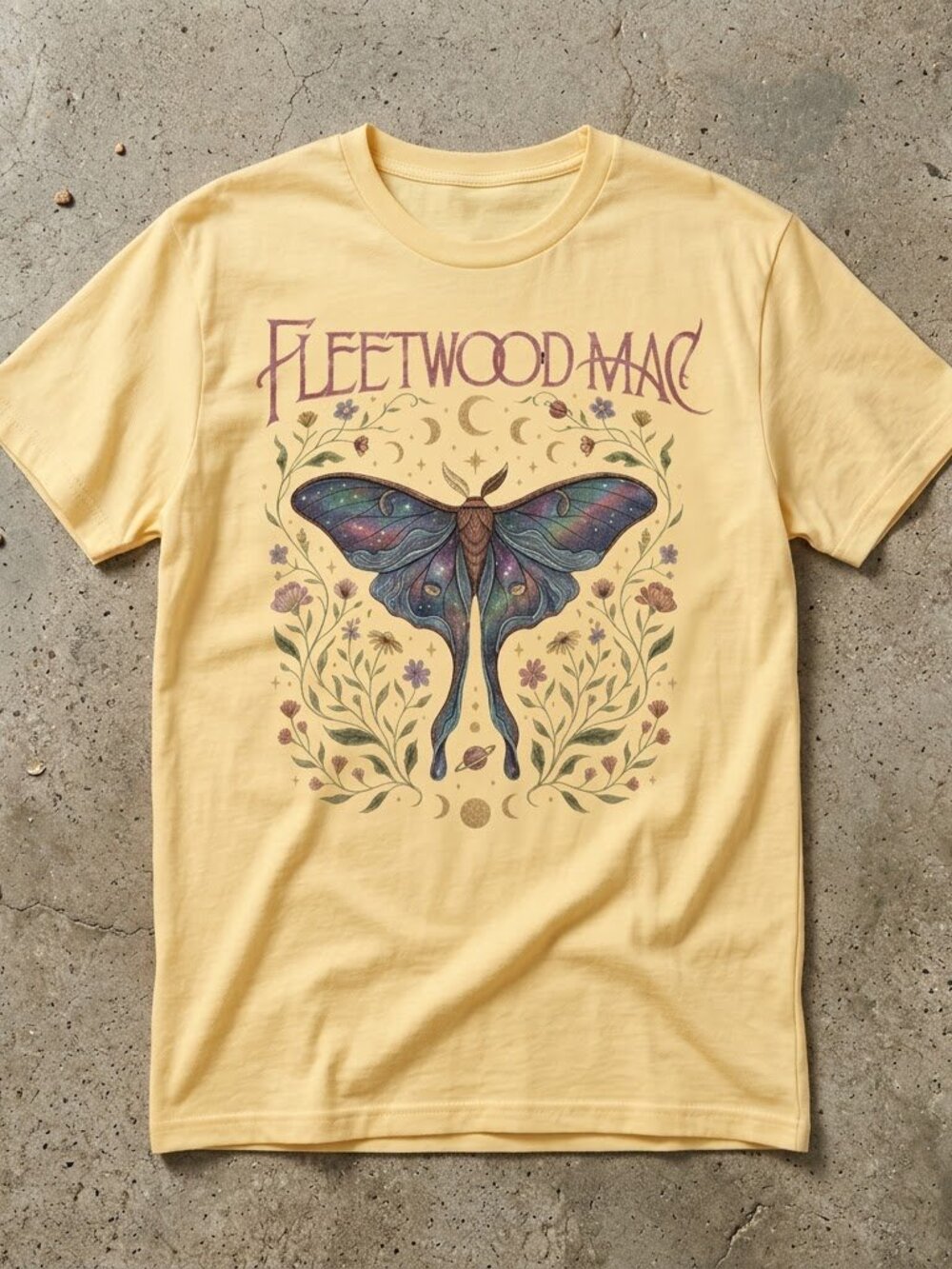 Fleetwood Mac Moth Graphic Tee YELLOW HAZE color